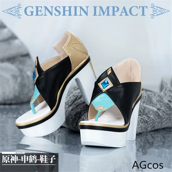 AGCOS Genshin Impacto SHENHE Cosplay Sapatos
