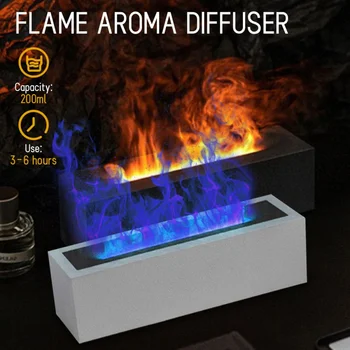 Simulação Da Flama Aroma Difusor De Ar, Umidificador De Óleo Essencial Para A Casa Elétrica Ultra-Sônica Aroma Difusor Essentials
