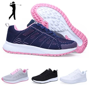 Mulheres Sapatos de Golfe de Novo Outono Malha de Golfe, Tênis antiderrapante Feminino Calçados Esportivos de Relva Curta Tênis de Ginástica Senhoras Sapatos de Golfe