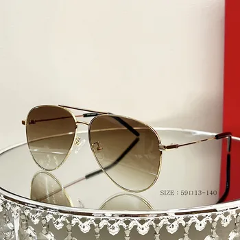 Retro material da liga de aviação óculos aviador para homens 2023 marca de luxo gradiente de óculos de sol para mulheres de metal oval óculos de sol