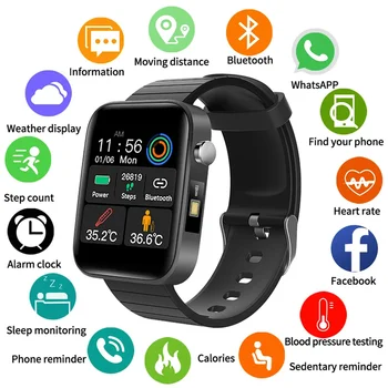 T68 Smart Watch Bluetooth Chamadas De Mulheres Pulseira De Fitness Monitor De Frequência Cardíaca Com Lanterna Homens SmartWatch