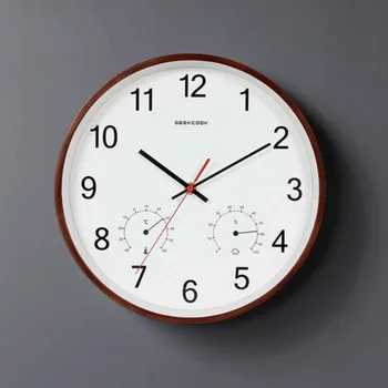 Minimalista Relógio Pendurado Na Parede Design Nórdico Silêncio Moda Vintage Mãos Assista Quarto Rodada De Madeira Reloj De Pared O Deco Home De