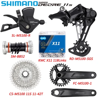 SHIMANO M5100 Grupo para MTB Bicicleta FC-M5100-1 Pedaleira M5100 dropouts 11-42/51T Cassete BB52 Fundo Peças Originais