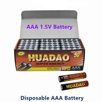 DisposableAAA 1,5 V pilhas de Carbono Baterias Seguras Forte à prova de explosão, de 1,5 Volts Bateria AAA UM4 Batery Nenhum mercúrio