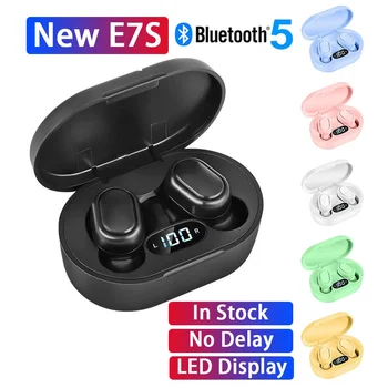 Original E7S sem Fio Bluetooth Fone de ouvido com Microfone Visor LED de Fones de ouvido para o iPhone Xiaomi TWS Fone de ouvido fones de ouvido Fones de ouvido Bluetooth