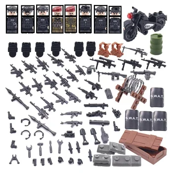 Militar Especialização da Força de Soldados da SWAT Arma Arma Figura MOC Blocos de Tijolos Clássica Braços do Modelo de Construção de Kits de Crianças de Educação Brinquedos