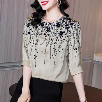 2023 chinês de estilo vintage blusa mulher elegante blusa mulheres hanfu senhora ol diário casual blusa de chiffon blusa melhorado qipao topo