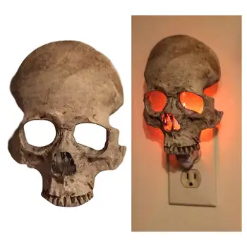 Crânio Lâmpada Horror Presente Engraçado Crânio Estátua de Luz Esqueleto Atmosfera que Regulamenta a Lâmpada para o Festival de Decoração para uma Festa na Casa Assombrada