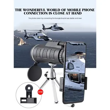 40X60 HD Profissional Telescópio Monocular Noite Poderosos Binóculos Impermeável Mini Bolso com Zoom Smartphone Caça Acampamento