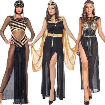 Medieval Rainha Cleópatra Trajes para Mulheres Adultas Antigo Faraó Egípcio, Cosplay, Roupas de Halloween Egito Princesa Vestido de Fantasia
