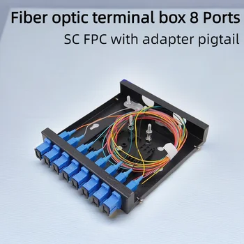 De fibra óptica de caixa de terminais 8 Portas CATV Fibra óptica Patch Painel de 8 de núcleo de área de Trabalho Tipo SC FPC com adaptador de antena Frete Grátis