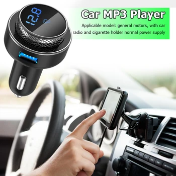 GC16 Carro Transmissor FM Modulador Wireless Bluetooth mãos livres compatível TF U Disco MP3 Player QC3.0 Dual USB QC3.0 Carregador Rápido