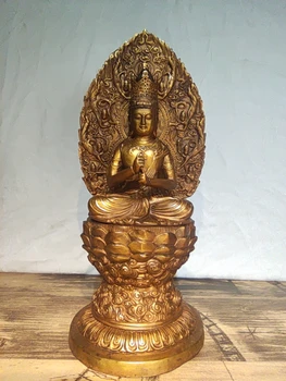 FRETE GRÁTIS 37cm Tibete o Budismo, Buda de Bronze Boddhisattva Deusa Estátua de Buda