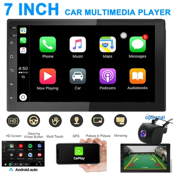 7 polegadas, rádio de Carro Android Multimídia Player GPS de Navegação Auto Rádio Estéreo com MirrorLink Android Carplay com DAM opcional