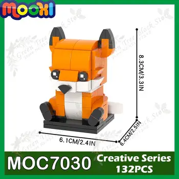 MOC7030 132PCS Criativo da Série Fox Animais MOC Blocos de Construção DIY de Mamíferos Vulpes Decoração Modelos de Montagem de Tijolos de Brinquedos Para as Crianças