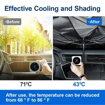 Carro Pára-Sol Protetor De Guarda-Chuva Automático Da Janela Frontal, Para-Sol Cobre Carro Protetor Solar Interior Do Pára-Brisa Acessórios De Proteção