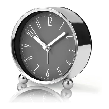 Não Tique-taque do Relógio Alarme de 4 Polegadas Silêncio Relógio de Cabeceira para o Pesado Dormentes de Bateria Operado Relógio Analógico para Home Office