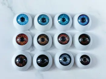 Nova Boneca de Olhos 10/12/14/16mm para 1/3 1/4 1/6 Bjd Boneca de Plástico Acrílico Redondo globo Ocular Diy Menina Brinquedos de Vestir Boneca Acessórios