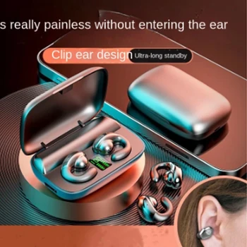 Osso de Condução Bluetooth Fones de Ouvido Aberto Clip sem Fio de Fone de ouvido de Esportes Fones de ouvido para Realme GT2 Pro Realme Q3t XiaoMi Vermelho