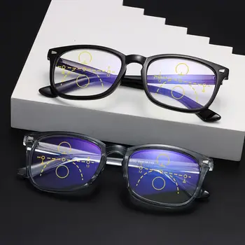 Praça Multifocal Progressiva Óculos de Leitura Homens Mulheres da Moda Anti Azul Com Dioptrias Anti-reflexo Computador Óculos +1.0~+4.0