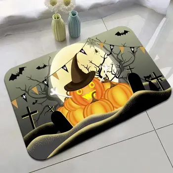 Halloween Tapete Jack-o '-lantern Engraçado Tapete Carpete, Cozinha Banheiro Corredor antiderrapante, Tapete Decoração de Halloween