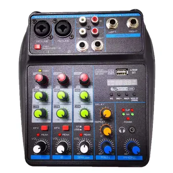 Com Ruído Ultra-Baixo 4 Canais de Áudio de Mesa de Mistura de Som do Console de Linha de Mixer para a Casa de Música de Produção Webcast K Música Equipamento de DJ