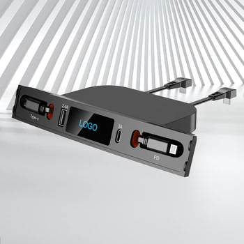 Inteligente Alimentado Divisor de Extensão 4 Portas USB Extender Concentrador Plug and Play 80cm Expansível Cabo de Dados para o Tesla Model 3/Y