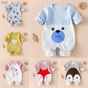 Menino macacão, recém-nascido pijama macacão de bebê, desenhos animados e de roupas para meninos e meninas