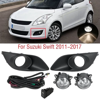 Carro Pára-Choque Dianteiro Luz De Neblina Cobrir Chicote De Fios Do Interruptor De Kits De Acessórios Do Carro De Plástico Preto Para Suzuki Swift 2011-2017