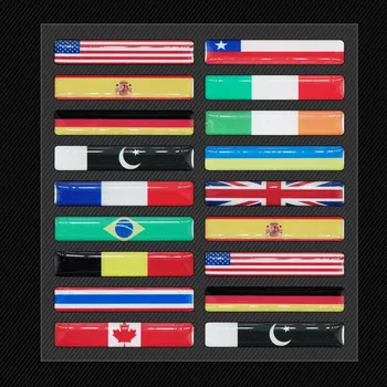 3D Reflexiva Bandeira Nacional Adesivo de Moto Acessórios Carro Decal Britânico, Itália, EUA, França, Rússia, Espanha, Brasil, Alemanha