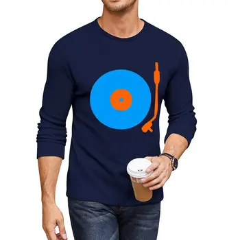 Novo Azul Laranja gira-discos de Vinil de Longa T-Shirt tops personalizada camiseta de anime t-shirt mens
