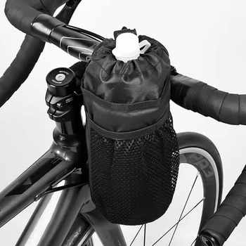Universal Bicicleta Isolados Chaleira Bolsa de Guidão com Bolso de Malha de Bicicleta Chaleira Titular Bolsas para o Scooter Elétrico da Motocicleta