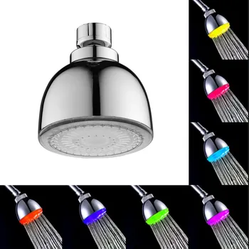 7 LED Cor Mudar a Cabeça de Chuveiro de Casa de Banho Luminosa Cabeça de Pulverização de Torneira Brilho Chuveiro Com Luz de Acessórios de casa de Banho