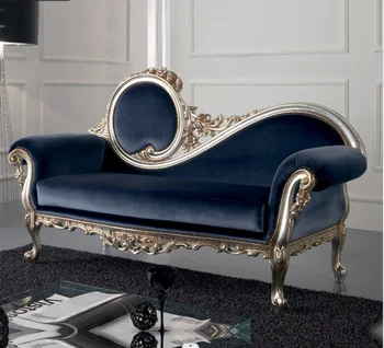 Luxo francesa de luxo cadeira preguiçosa sofá neoclássico Europeu de madeira maciça entalhada chaise longue beleza sofá cadeira de caramelo