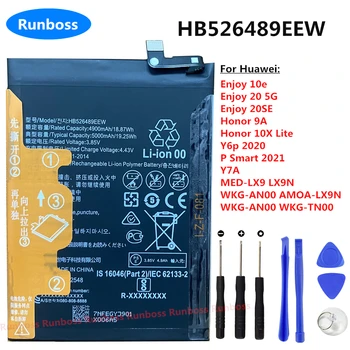 Original HB526489EEW Bateria de 5000mAh para Huawei Y6P 2020,Y7A,Desfrute de 10 , 20 ,20 SE,Honra 10X Lite, Honra Jogar 9A 5G,P Inteligente 2021