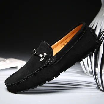 Leve, masculina Casual Sapatos 2023 Nova Mens de Couro de Deslizamento sobre o Calçado Clássico Masculino Condução Confortável Sapato Simples Mens Sapatos