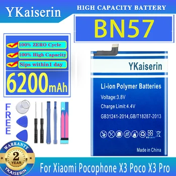 YKaiserin Bateria de Substituição BN57 BN61 Para Xiaomi Pocophone X3/X3 Poco X3 Pro bateria de alta capacidade