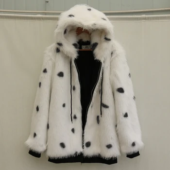 Mulheres casaco de pele imitação casaco de lã com capuz engrossado inverno quente cordeiro de peles casual zipper jaqueta tamanho grande