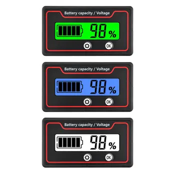 A Capacidade da bateria do Monitor de 9-120v Medidor de Bateria de 12v 24v 48v Percentagem de Energia da Bateria Indicador de Tensão Testador de Medidor Medidor de Ferramentas