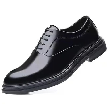 Mens Sapatos Sociais De Couro Genuíno Sapatos Oxford Para Homens Italianos 2023 Sapatos De Casamento Sapatos De Atacadores De Couro Brogue