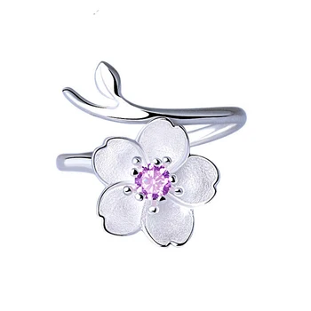 REETI Prata 925 Esterlina de flores Anéis para as Mulheres Ajustável Anel de Casamento de Moda sterling-silver-jóias de Meninas Dom