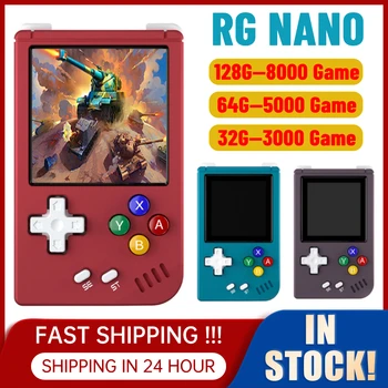RG NANO Retro Bolso Mini jogos Portátil, Leitor de Metal Shell 1.54 na Tela IPS de Jogo de Console de 8000 Jogos de Linux 1050mAh Bateria