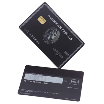 Amex Bla Cartão de Crédito do Metal Gravados a Laser de Metal Cartões Premium Personalizado, de Tarja Magnética Associação AMEX Centurião Cartão com chip em branco