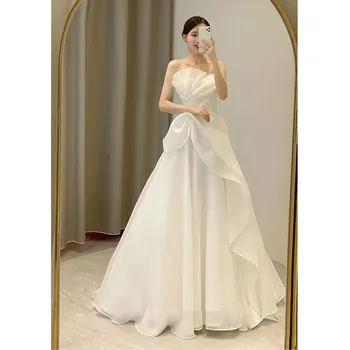 De Vestidos De Baile De Casamento Branco De 2023 Noiva Viagem Simples Ocasião Especial Trajes De Dama De Honra De Hóspedes Senhoras De Noite Elegante E Clássico C