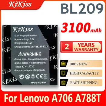 3100mAh BL209 Bateria Para Lenovo A706 A788T A820E A760 A516 A378T A398T Recarregável do Telefone Móvel da Substituição Bateria