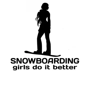 Snowboard Meninas Fazer Melhor Adesivos de Alta Moda de Qualidade a Decoração do Carro de Personalidade Pvc Adesivos de Preto/branco, 15*15cm
