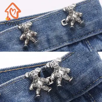 Prego-livre Jeans Urso Cintura Fivela Removível Fechamento Artefato Invisível Snap Botão que Aperta a Cintura de Botão de Calça Ajustável
