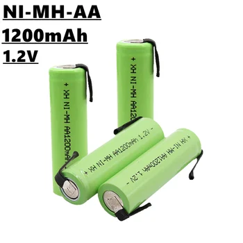 AA NiMH novas bateria recarregável, 1,2 V, 1200mAh, com soldagem de pinos, estável e seguro de carga, adequado para a escova de dentes elétrica