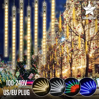 LED chuva de Meteoros 30 CM/50 CM de Natal de LED String Judy Holiday Luz de Tira Impermeável de Fadas Luz para o Jardim de Decoração de Rua