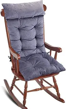 Cadeira de Almofada,Macio Engrossar Cadeira de Balanço Almofada Conjunto com Destacável Travesseiro de Pescoço para Trás de Apoio,Cadeira Confortável Almofada Almofada com Laços